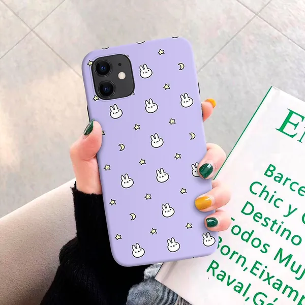 Cute Rabbits for Samsung Galaxy S21 S20 Fe S10 plus case Samsung Note 20 10 S10 case S9 plus case S9 Note 9 S8 plus Samsung A51 A71 mn76