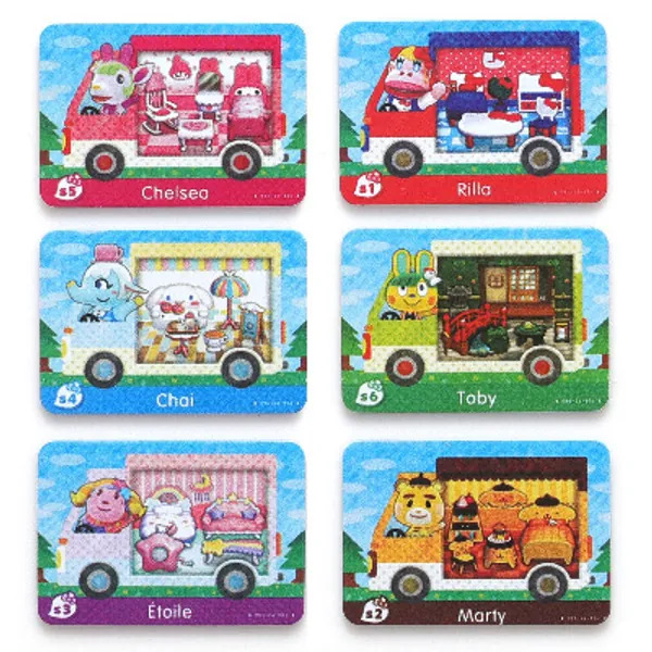 6pcs Collaboration Pack for Animal Crossing New Horizons ACNH Amiibo Sanrio Mini Card, RV Villager Furniture Compatible with Switch/Switch Lite/New 3DS (Card Size: 1.25x0.85x0.05 inches)