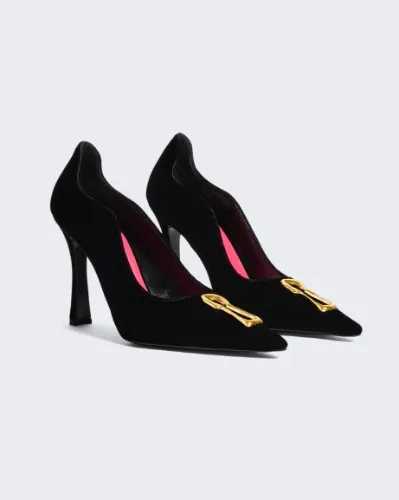  ESCARPIN SERRURE VELOURS - E-Boutique - prêt-à-porter | Maison Schiaparelli