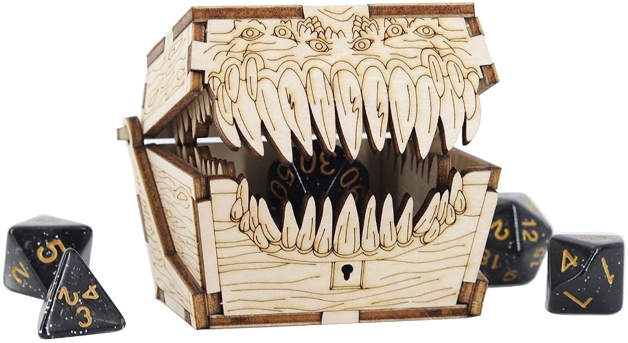 DND Mimic Chest Dice Jail Prison with Dice Set