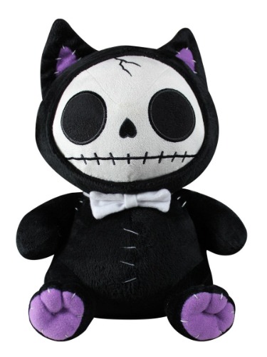 SUMMIT COLLECTION Furrybones Black Cat Mao Mao Wearing White Bow Tie Plush Doll - 