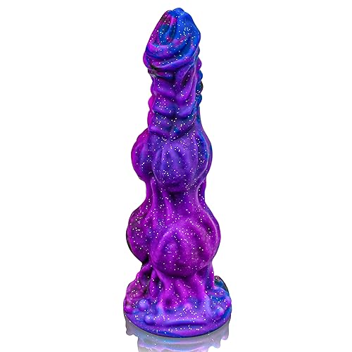 9.6" Monster Dildo Fantasy Horse Dildo with 2 Big Knots, Huge Dildo Thick Anal Dildo with Strong Suction Cup, Dragon Dildo Dog Knot Dildo for Women Sex, Anal Toys for Men Gay, Adult Toys for Women Men - Purple