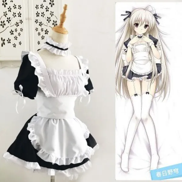 12.98US $ |Anime Yosuga No Sora Kasugano Sora Cosplay Costume Maid Apron Dress Uniform Dress + Apron + Oversleeve + Neckwear + Headwear - Cosplay Costumes - AliExpress