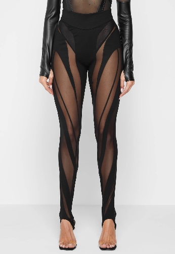 Spiral Contour Mesh Leggings - Black | US 2 / Black / WMN3005-01