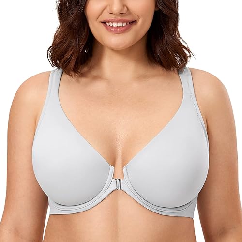 Gray Front Closure Bra