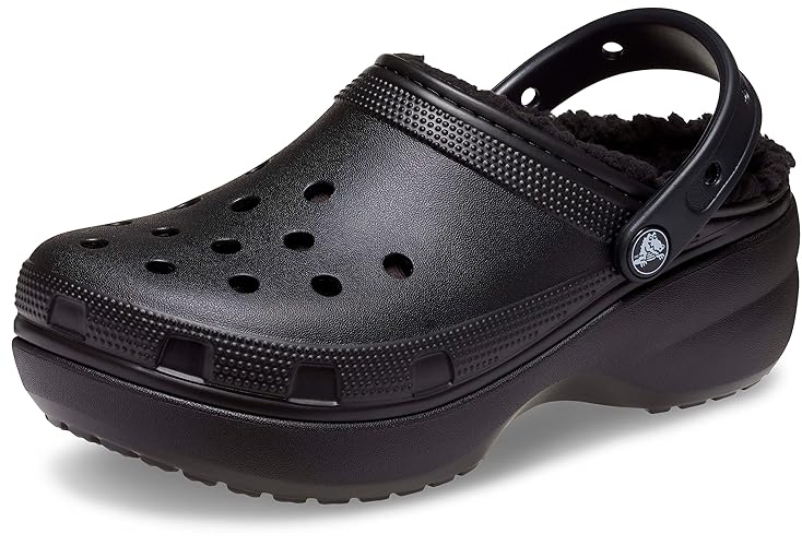 Crocs Lined Platform Clog - 7 - Black