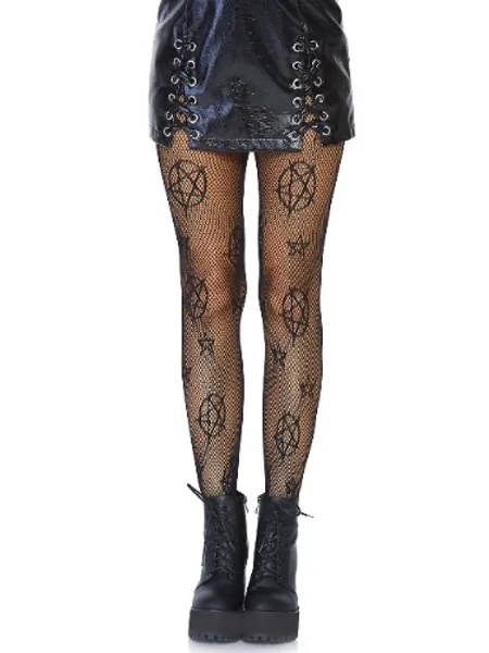 Leg Avenue Women Dark Alternative Fishnet Tights - One Size Multi