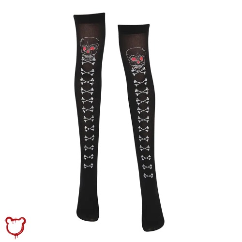 Skull Over-the-Knee Socks