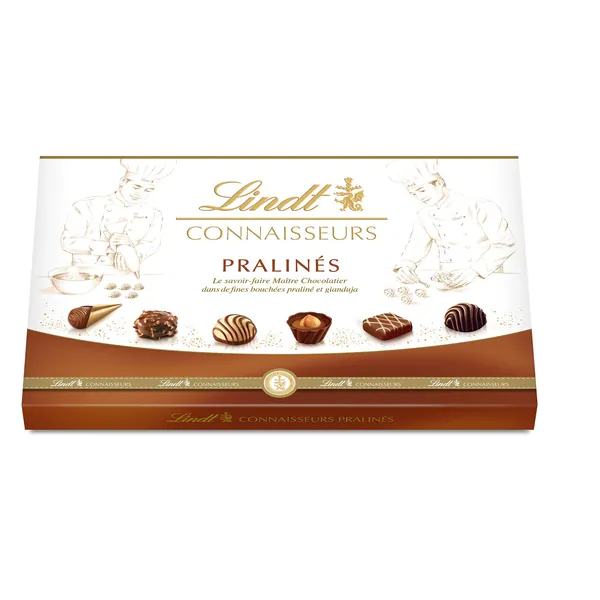 Lindt - Boîte CONNAISSEURS Pralinés - Assortiments de Chocolats au Lait et Noirs 180g