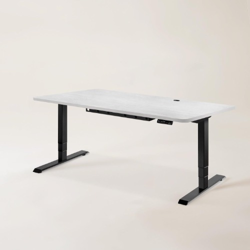 Nimble Standing Desk - Oak White - Black / M (59" × 29")