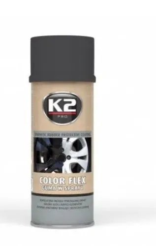 K2 tekoča guma v spreju Color Flex, 400 ml, mat, črna