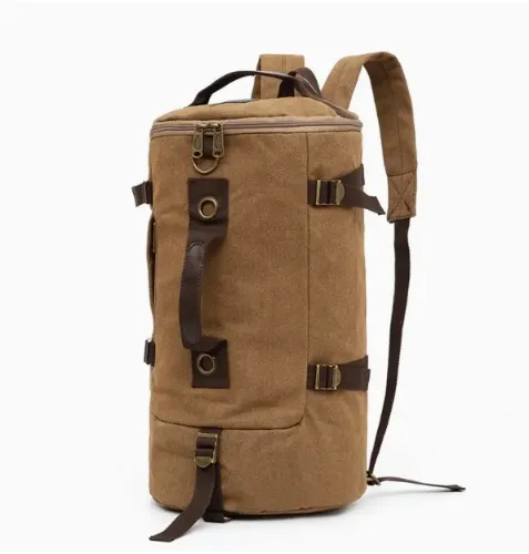 Vertical Square Canvas Backpack For Men And Women, Trendy Backpack, Middle School Student Multi Functional School Bag