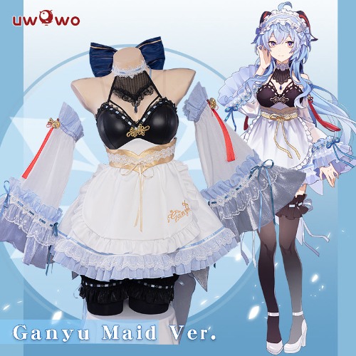 【Pre-sale】Exclusive Authorization Uwowo Game Genshin Impact Fanart Ganyu Maid Ver Cosplay Costume | S
