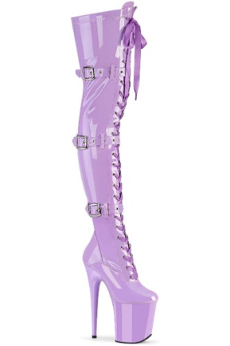 Pleaser FLAMINGO-3028 Thigh Boot | Purple / 6 / Patent