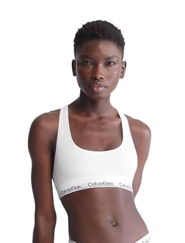 Calvin Klein Women's Modern Cotton Unlined Wireless Bralette - Large - White