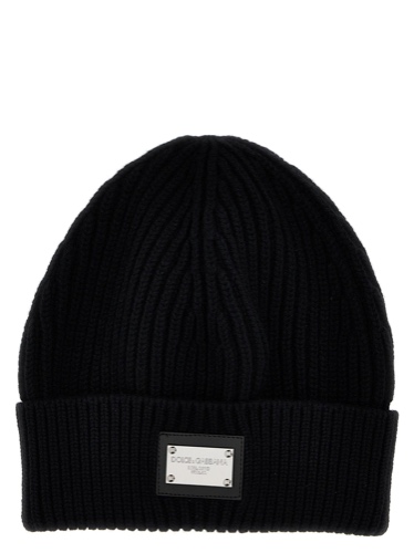 Logo Plaque Beanie Hats Black - OS