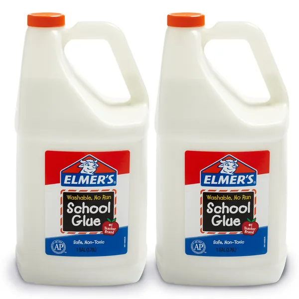 Elmer's Liquid School Glue, Washable, 1 Gallon, 2 Count - Great for Making Slime - 1 Gallon - 2-count