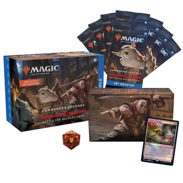 Magic The Gathering Commander Legends: Battle for Baldur’s Gate Bundle | 8 Set Boosters + Accessories, D10080000