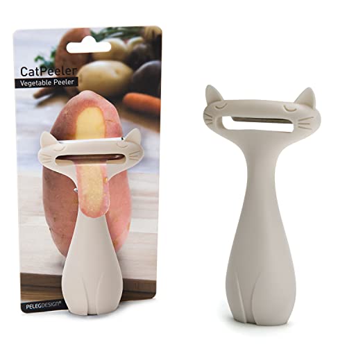 Peleg Design CatPeeler Cute Vegetable Peeler, Cat Design Peeler for Potato Carrot Fruit, Kitchen Utensil Décor (White) - White
