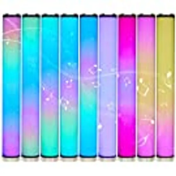 Northpoint LED Lichtsäule Stehlampe mit Sternenmuster 100cm Digitale LEDs mit flüssigen Farbübergängen dimmbar Farbwechsel mit Fernbedienung integrierter Soundsensor