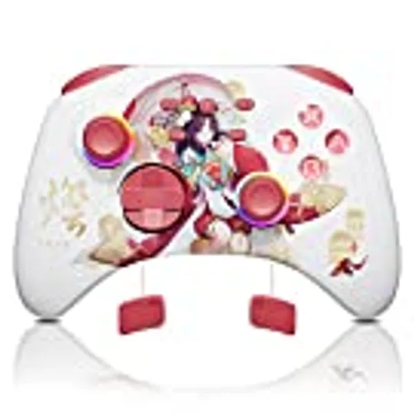 Mytrix Mädchen-Muster Switch Controller mit RGB Lichteffekt, Wireless Pro Controller für Nintendo Switch, Kabellos Freiheit, Automatisch Verbinden, Sofortige Reaktion, Präzise Kontrolle, 15H Ausdauer