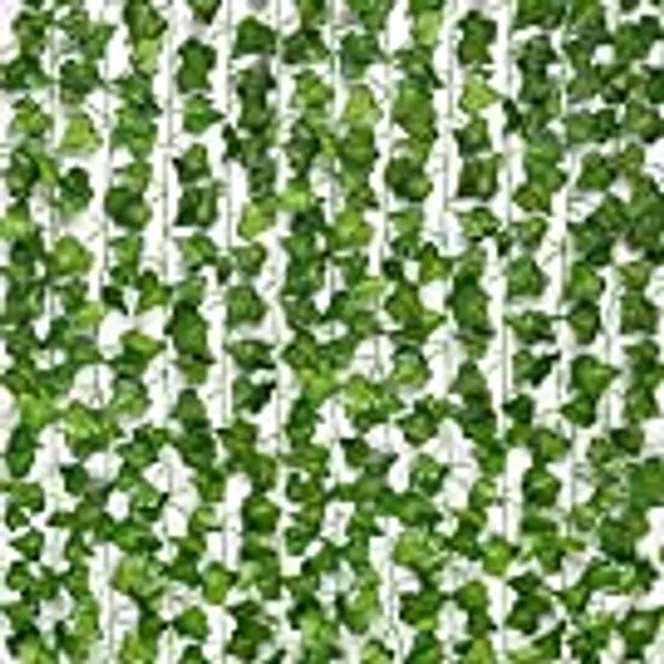 JPSOR 24 Stück künstliche Efeublätter, künstliche Efeu-Girlande, grüne Reben für Schlafzimmer, Dekoration, ästhetische Seide, Efeu-Reben für Zimmer, Wand, Weihnachtsdekoration