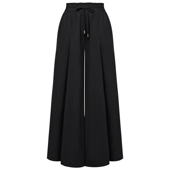 Scarlet mörker dam renässans breda byxor hög midja med dragsko medeltida fritidsbyxor