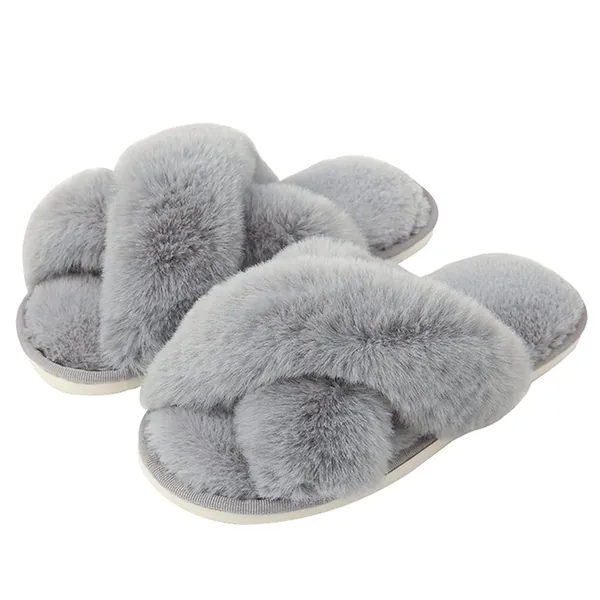 HILAX Hausschuhe Damen Winter Plüsch Warm Pantoffeln Bequeme Weiche Flauschige Hausschuhe Rutschfeste Slippers