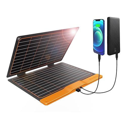 20W Solar Ladegerät, Flexsolar Solarpanel Faltbar 2-Port(USB-A,USB-C) Solarpanel,Tragbares, leichtes ETFE-Notfallpanel,IP67wasserdicht, Wandern, Camping, für Handys Akkus Tablets Powerbank - S20