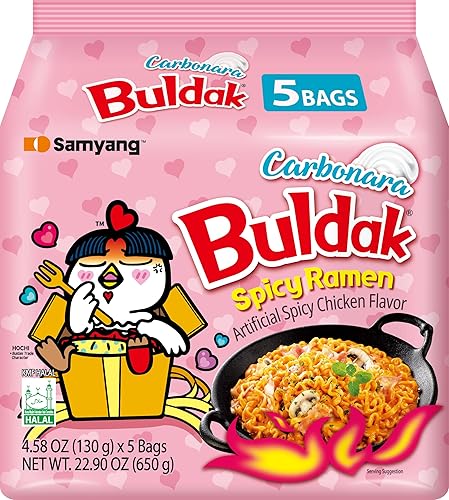 Samyang Carbo Buldak Nuclear Fire Fried Super Hot Spicy Noodle 5 Pack