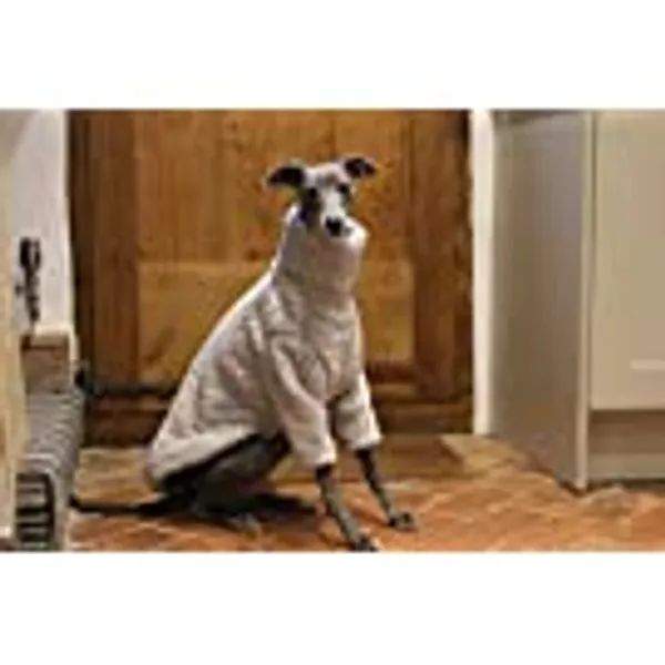 Grey Soft Fluffy Fleece Jumper Pyjamas Italian Greyhound, Whippet, Lurcher, Greyhound, Saluki Sighthound (XLARGE)