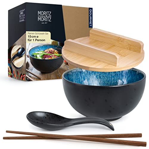 SOLID Ramen Schüssel Blau inklusive Deckel und Löffel 