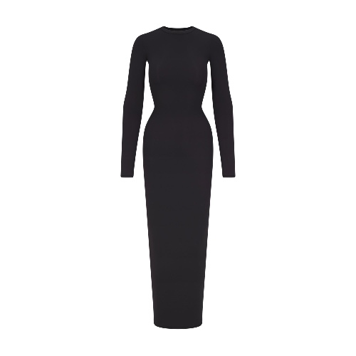 FITS EVERYBODY CREW NECK LONG SLEEVE DRESS | ONYX