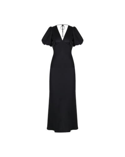 Uma Satin Dress Black