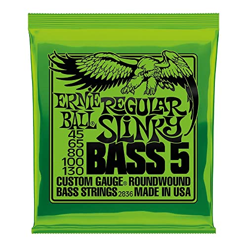 Ernie Ball Regular Slinky 5-String Nickel Wound Electric Bass Strings - 45-130 Gauge - Regular (45-130) - 5-String