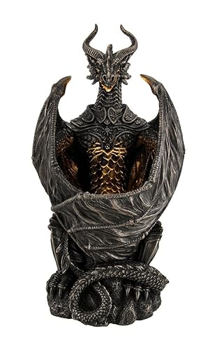Veronese Design Guardian of The Light Armored Dragon LED Night Light Statue 10 Inch