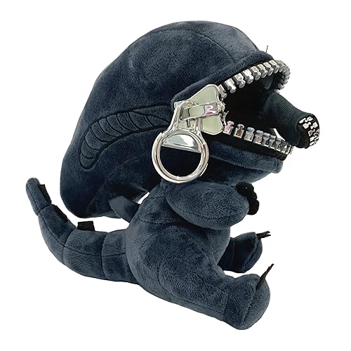 Alien Plush - Xenomorph Zippermouth, Facehugger, Chestburster, Complete Experience of The Alien Universe - Creative Interactive Doll - Black Zippermouth
