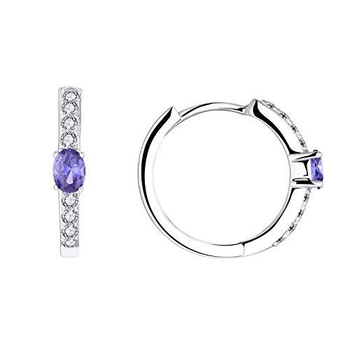 Creolen Ohrringe Silver 925 Birthday Stone DEC