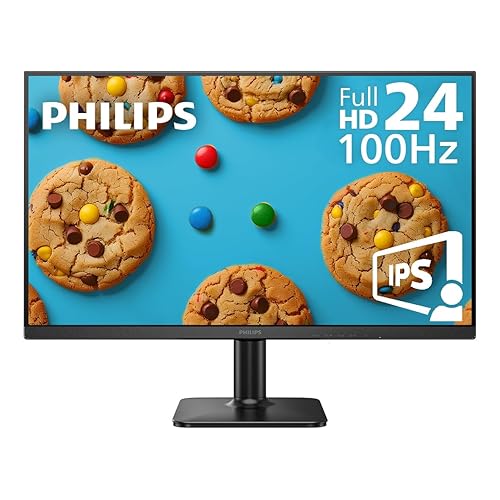 PHILIPS 24E2N1100B 24 inch IPS FHD (1920 x 1080) 100Hz Gaming Office Monitor, VESA, HDMI x1, VGA Port x1, Eye Care, 4 Year Advance Replacement Warranty - 24" FHD - IPS Panel 100Hz