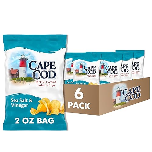 Cape Cod Potato Chips, Sea Salt and Vinegar Kettle Chips, 2 Oz (Pack of 6) - Sea Salt and Vinegar