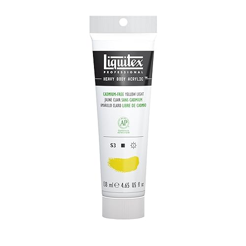 Liquitex Professional Heavy Body Acrylic Paint, 4.65-oz (138ml) Tube, Cadmium Free Yellow Light - Cadmium Free Yellow Light - 4.65-oz Tube