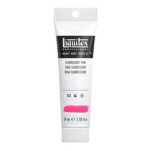 Liquitex Professional Heavy Body Acrylic Paint, 2-oz (59ml) Tube, Fluorescent Pink - Fluorescent Pink - 2-oz Tube