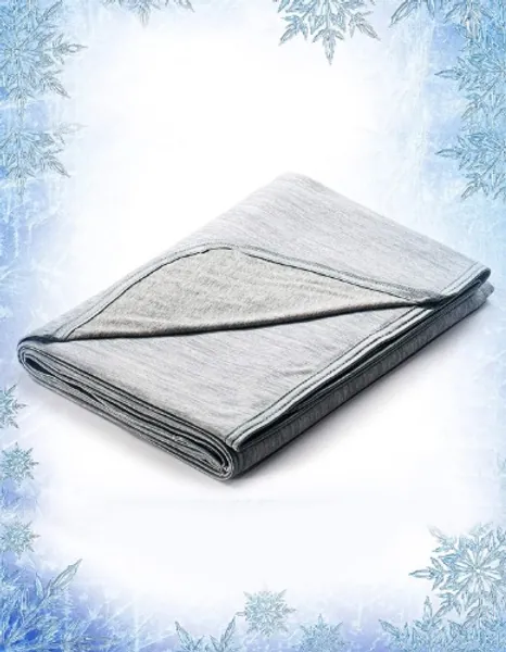 Elegear Revolutionary Queen Size Cooling Blanket Absorbs Body Heat to Keep Adults/Children/Babies Cool on Warm Nights, Japanese Q-Max>0.4 Arc-Chill Cooling Fiber, 100% Cotton Backing Blanket - Gray - 79" x 86" Gray