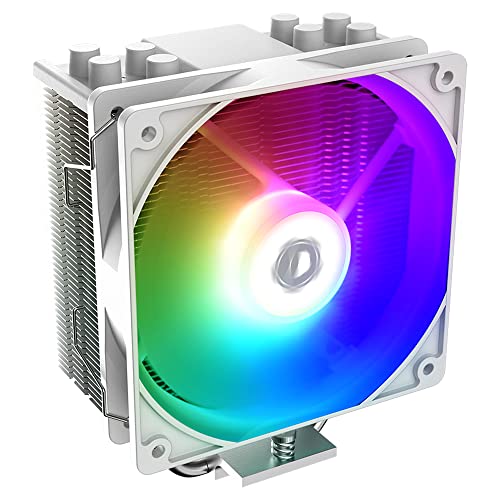 ID-COOLING SE-214-XT ARGB White CPU Cooler 4 Heatpipes CPU Air Cooler ARGB Light Sync with Motherboard(5V 3-PIN Connector) CPU Fan for Intel/AMD, LGA 1700 Compatible for Desktop - white