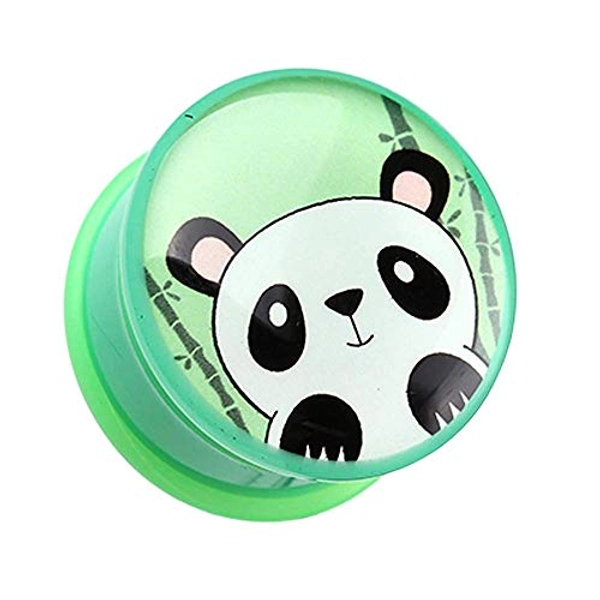 Covet Jewelry Bamboo Panda Single Flared Ear Gauge Plug