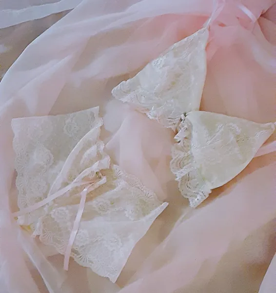 Mesmerizing Couture Lingerie Set in a breeze of blush lace by AkitaArigatosonFashion - M