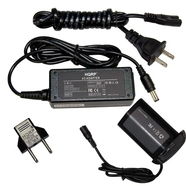 HQRP AC Power Adapter Kit Compatible with Canon ACK-E4 ACKE4 EOS-1D Mark III, EOS-1Ds Mark III, EOS-1D X, EOS-1D C, EOS-1D Mark IV Digital Camera, DR-E4 LP-E4 NP-E3, 1DX Mark II + Euro Plug Adapter