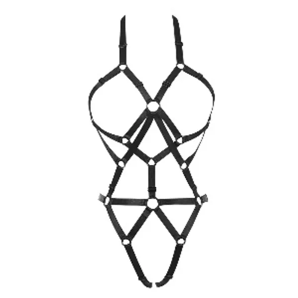 XISESEA Women Cage Bra Harness Elastic Hollow Out Strappy Bra Lingerie Goth Cupless Body Harness