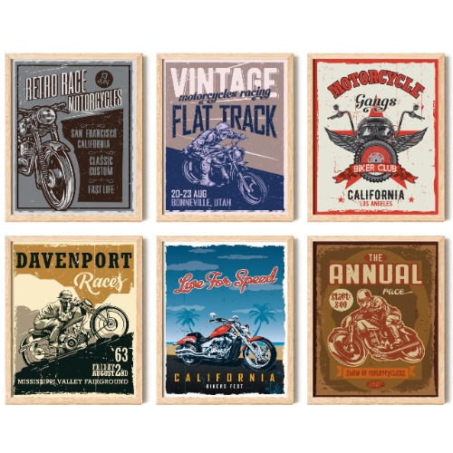 97 Decor Antique Motorcycle Posters - Rustic Motorcycle Decor, Motorcycle Wall Art Prints, Vintage Motorcycle Gifts for Men, Motorcross Dirt Bike Stuff for Boys Bedroom Decorations (8x10" | 20x25 UNFRAMED) - Motorcycle