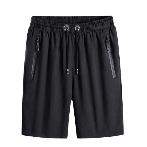 Men's Plus Size Ice Silk Stretch Shorts, 2023 Male Quick Dry Lightweight Gym Ice Silk Shorts - 7XL - Black